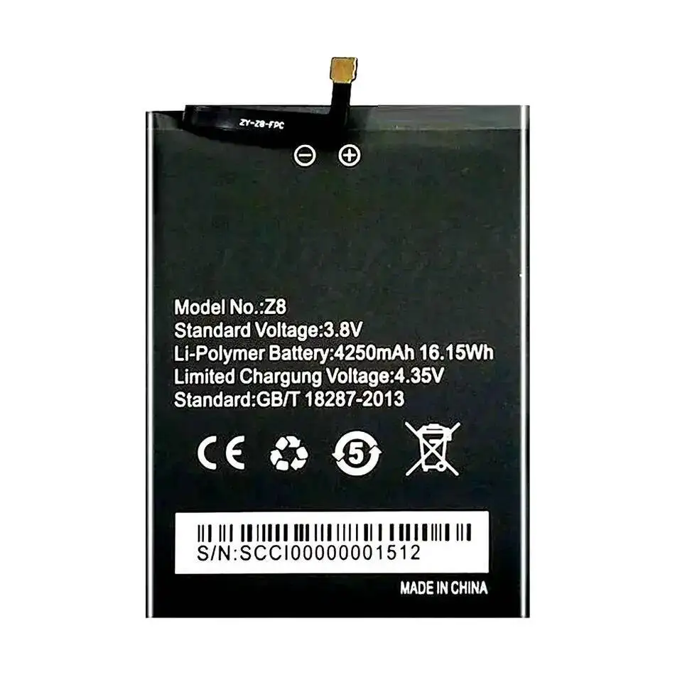 Leve 4250mAh para Homtom Zoji Z8 5,0 polegadas MTK6750 Bateria de telefone celular de alta eficiência