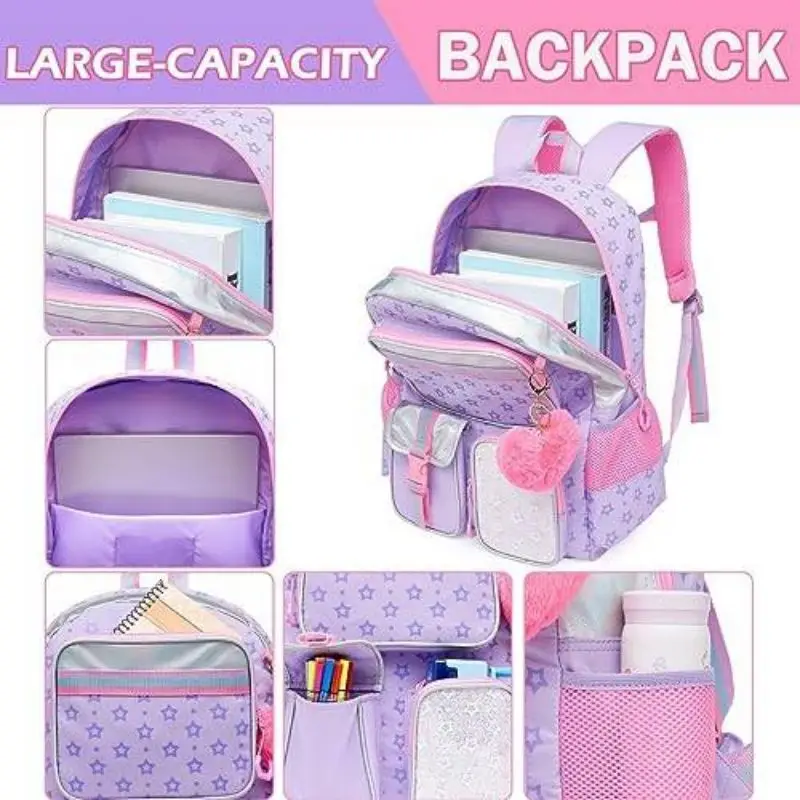 Backpack for Girls School Bag Aesthetic Backpack for Elementary Student Teen Girls Cute Bookbag Kids Kawaii Backpack for Girls