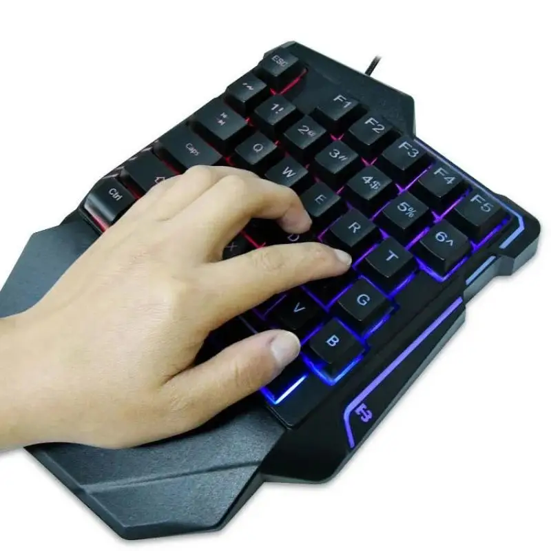 Imagem -06 - Rgb-conjunto de Teclado e Mouse Mecânico Teclado para Jogos de Uma Mão Mini Teclado Combo para Laptop pc Jogo para Celular