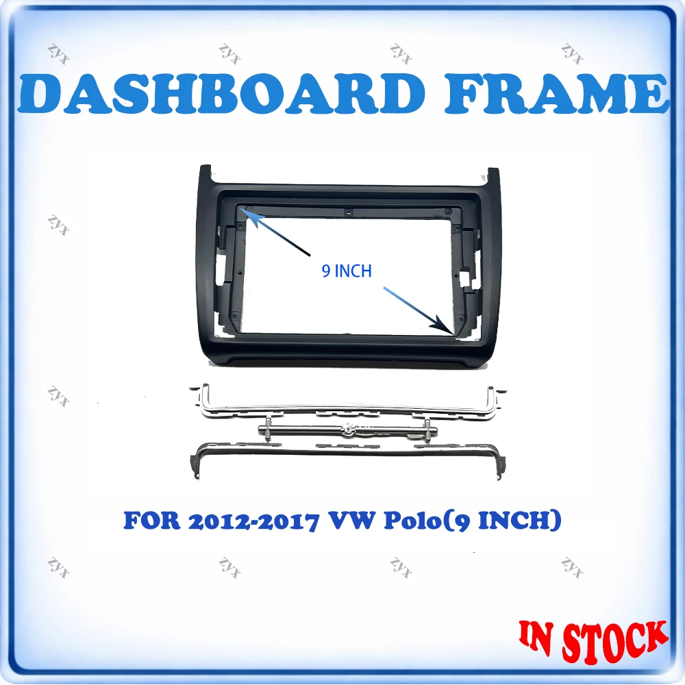 

For Volkswagen Polo 2012-2017 9 inch Car Radio Fascia Frame Kit Wiring Harness Canbus Adapter