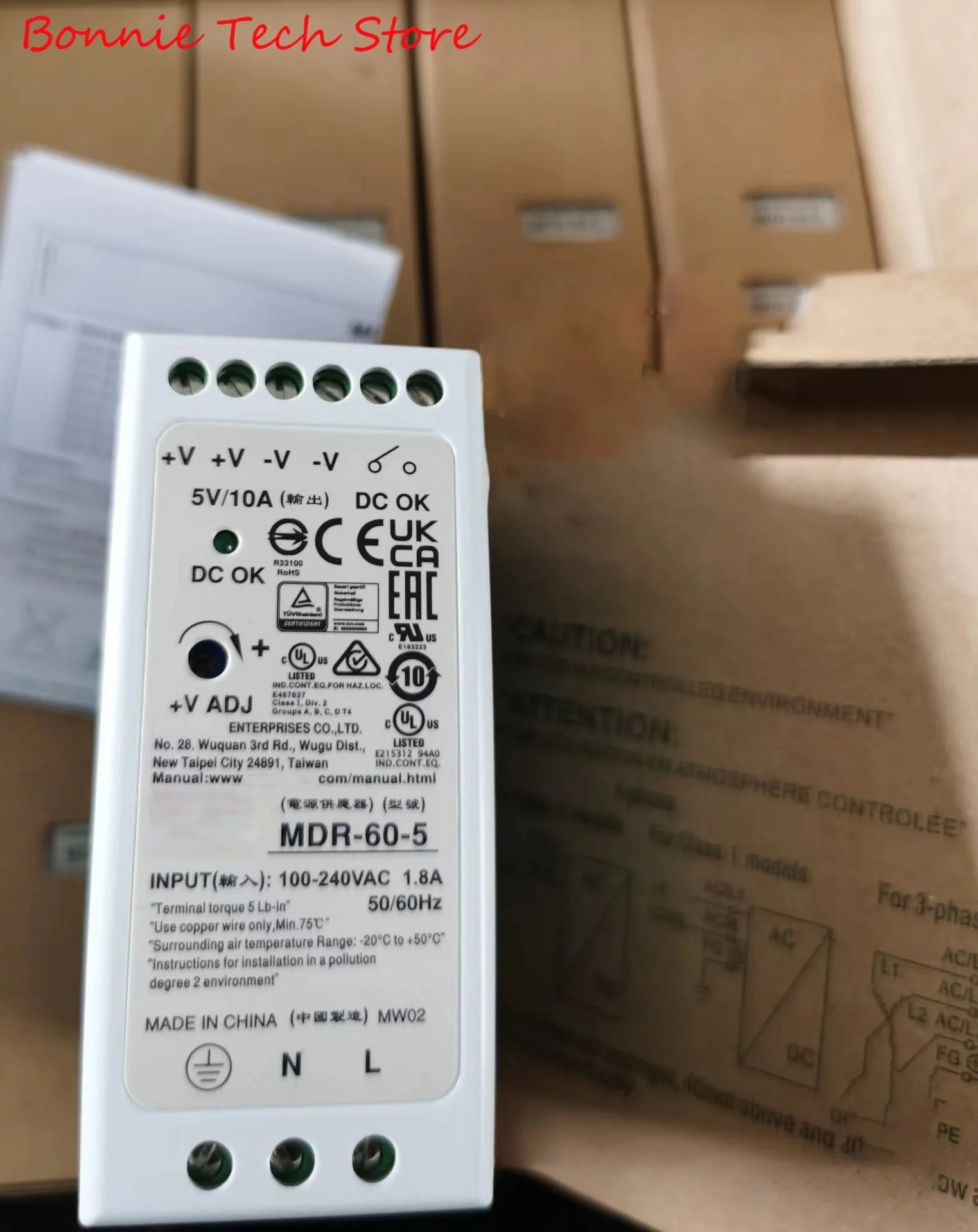 

MDR-60-5 for MEAN WELL 60W Single Output Industrial DIN Rail Power Supply