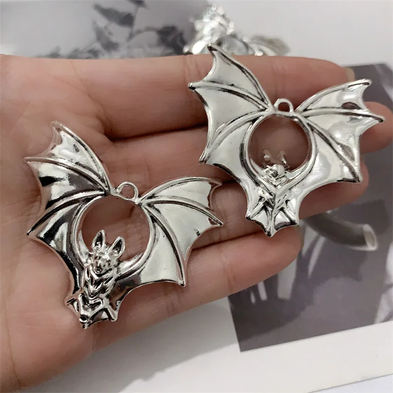 20Pcs 50*42mm Punk GothicCute Bat Charms Alloy Pendent For Jewelry Making Diy Earring Keychain Handmade Accessories Supplies