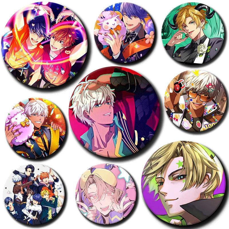 

58mm Anime Obey Me Peripheral Enamel Pins Creative Brooch Round Badge for Bag Clothes Decor Jewelry Accessories Souvenir Gifts