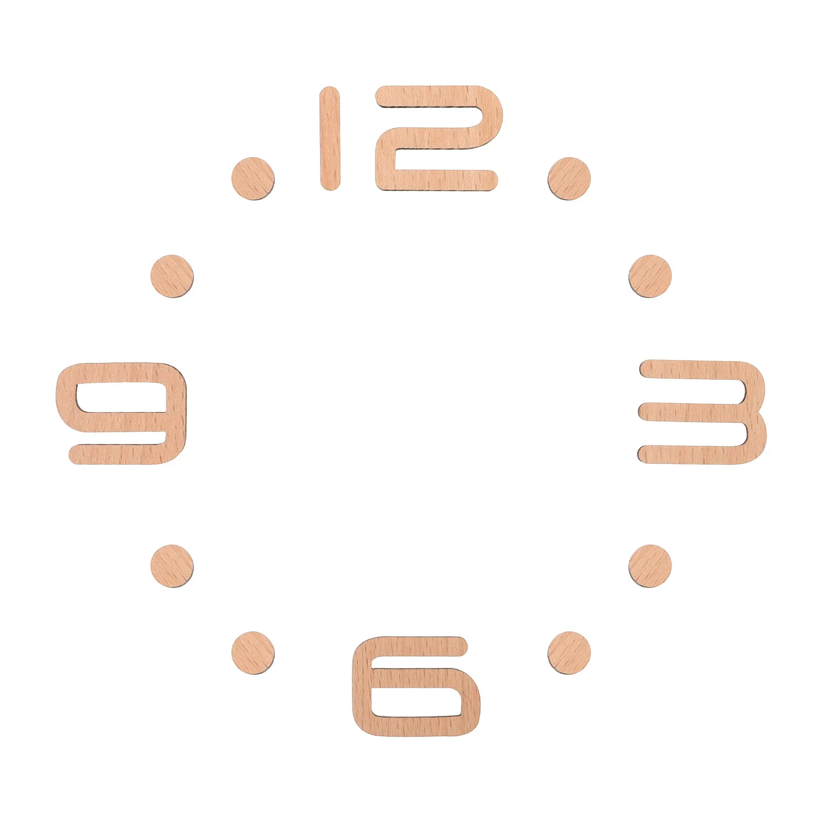 1 Set Wooden Clock Number 3D Arabic Number Digits & Points Replacement Parts Wall Clock Accessory for Arts DIY Home Office Decor