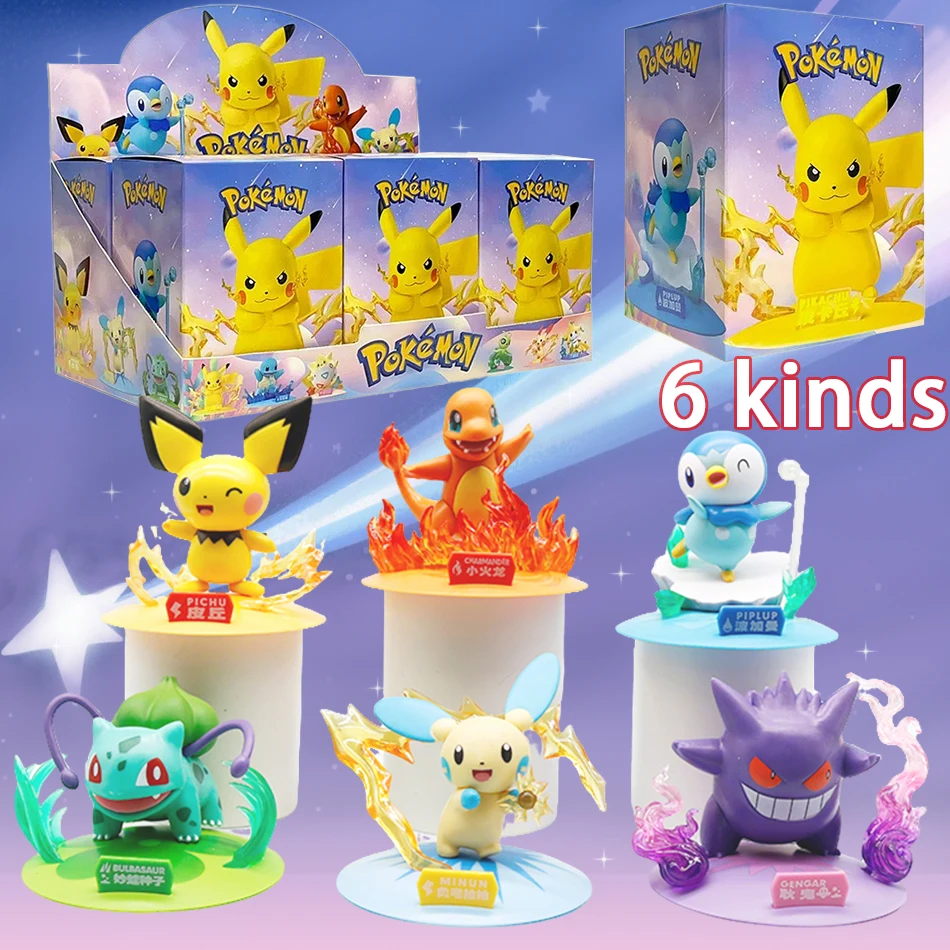 

6-стильная фигурка покемона в слепой коробке, фигурка Пикачу Мьюту, украшения, куклы Gardevoir Sylveon, аниме-модель, карманная игрушка-монстр для детей