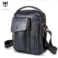 Bullcaptain Genuine Leather Men Messenger Bags Casual Male Shoulder Crossbody Handbags Small Business Casual Phone Clutch JYT029