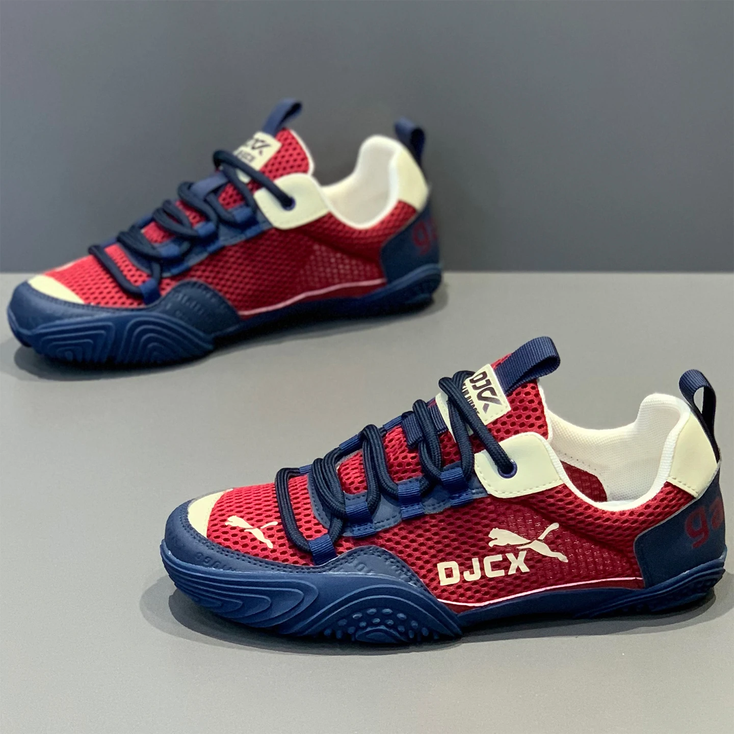 Hombre Transpirable Spor Casual oes Ligero Suave Bot Agan Sle Temporada de verano Punta redonda Color Blo Diseño Goma Out...