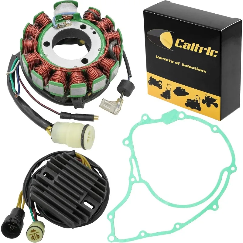 Caltric Stator and Regulator Rectifier with Gasket Compatible With  Big Red 250 Atc250Es 1985-1987 Mitsuba 13 Pols