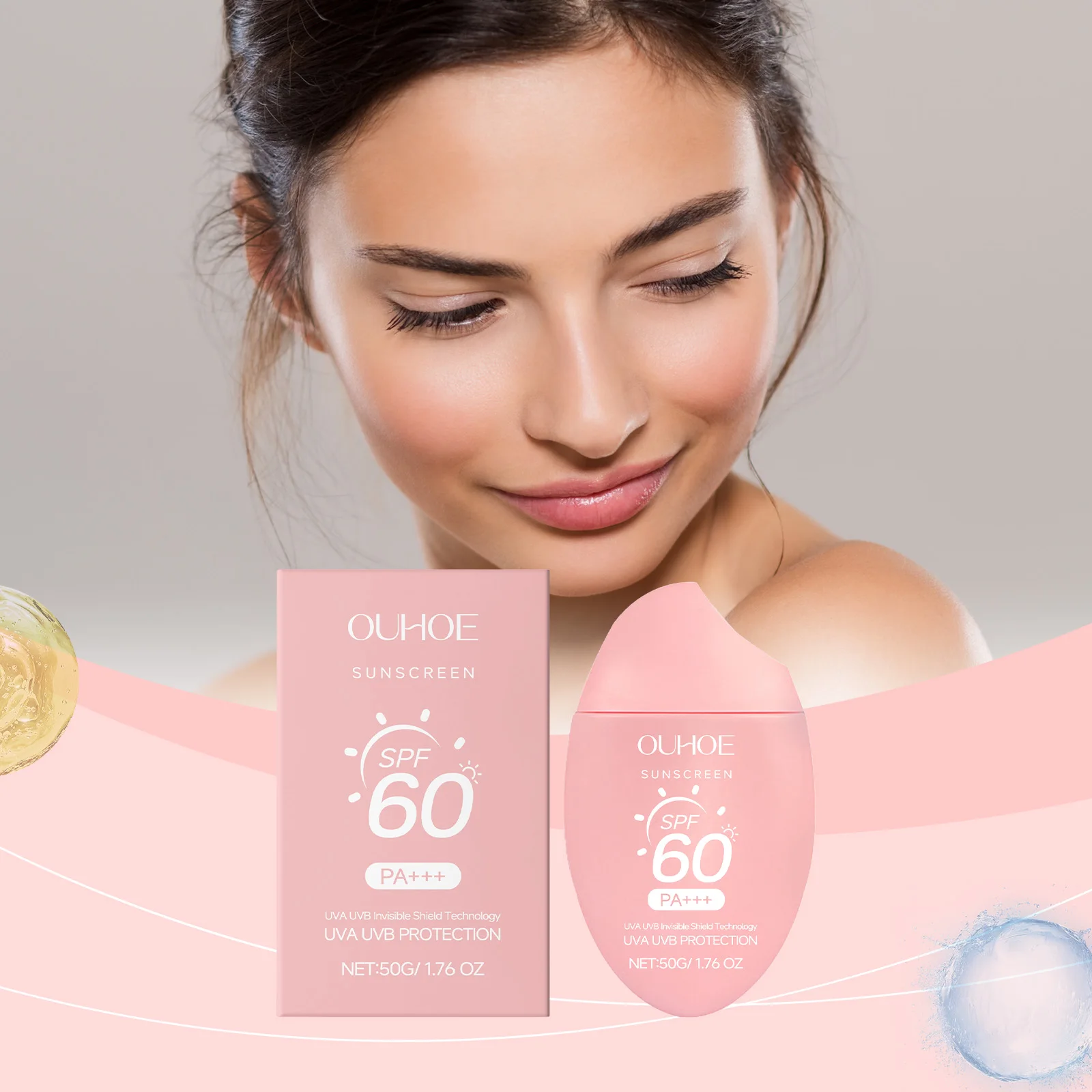 Crème solaire – Protection invisible à large spectre – Crème solaire faciale légère pour peaux sensibles – 50 g/1,76 oz