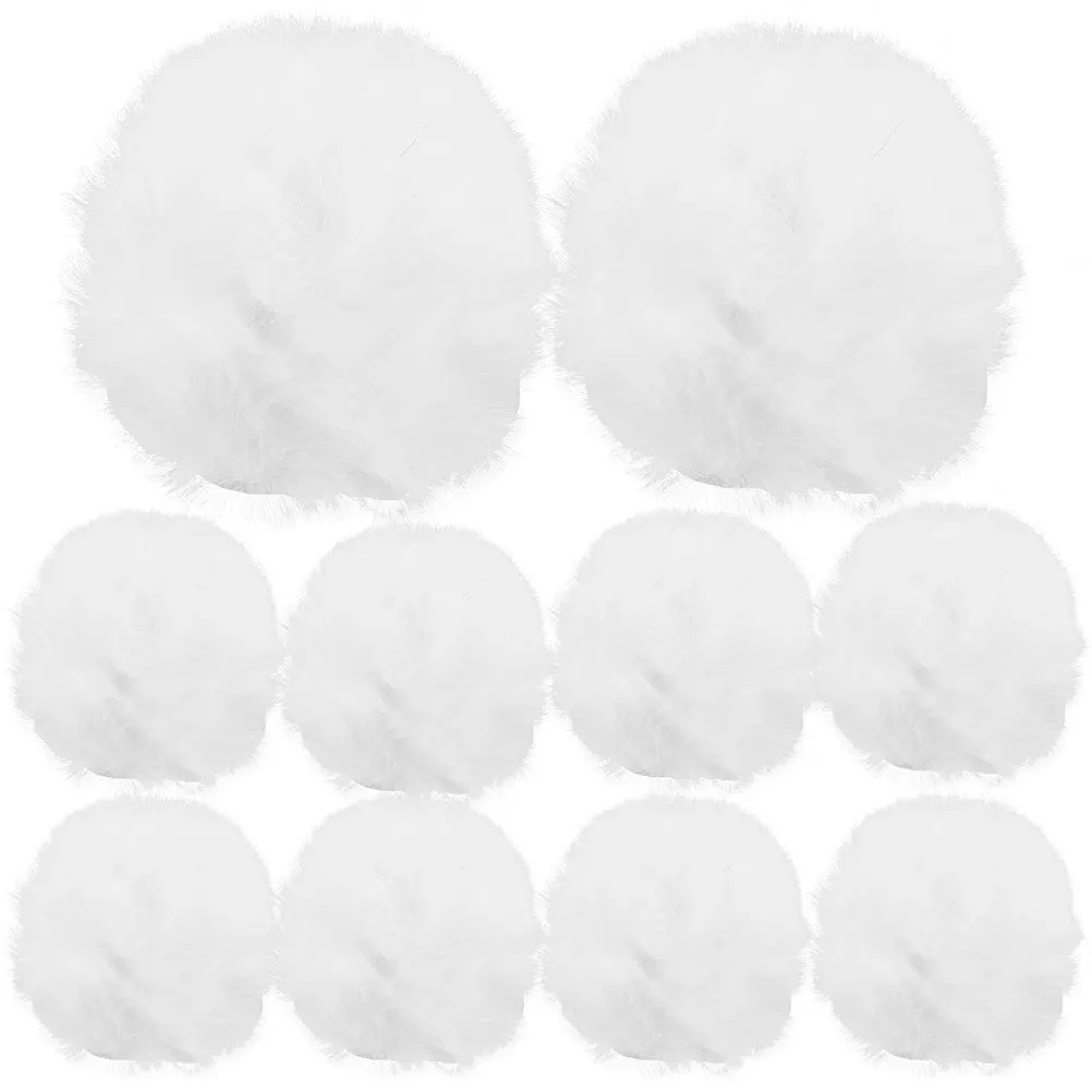 

12pcs Christmas Faux Pom Poms White Ball Clips For Shoes Faux Pom Poms Hats Bags Diy Craft Holiday Accessories