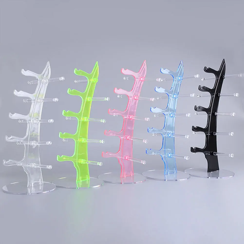 

5 Pairs Glasses Display Stand Foldable Shelf Rack for Sunglasses Home Shop Showcases Easy Assembling Portable Sailboat Shape