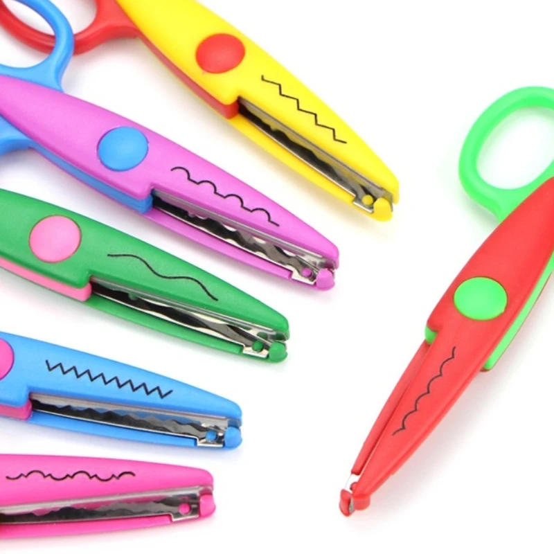 1 Pc 6 Inches Multifunctional Child Safety Lace Scissors Creative DIY Student Supplies Manual Cutting Stationery