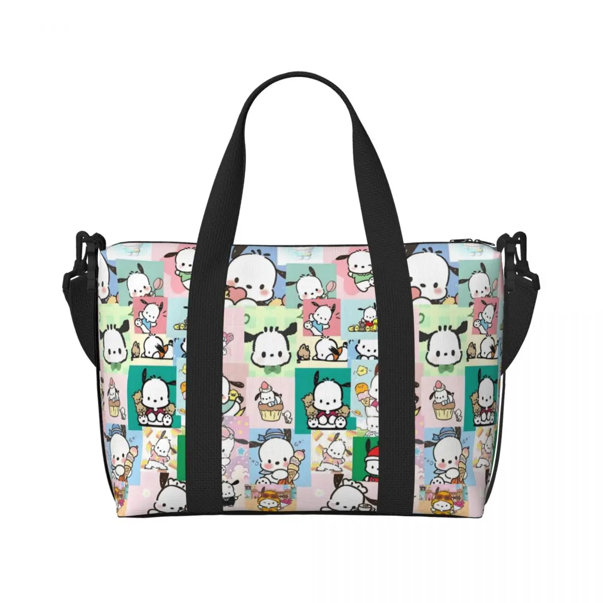 

Большая большая сумка Pochacco на заказ, женская сумка через плечо с рисунком собаки, пляжная дорожная сумка для спортзала