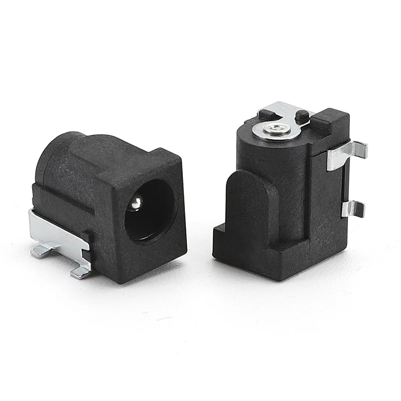 10Pcs SMD DC-005 DC-050 DC Power Jack Socket Connector DC005 5.5*2.1mm 5.5*2.5mm 2.1 / 2.5 socket Round the needle Black