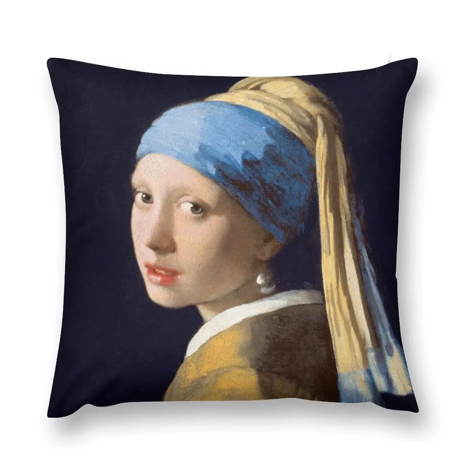 Johannes Vermeer - Girl With A Pearl Earring Throw Pillow Luxury Living Room Decorative Cushions autumn pillowcase pillow