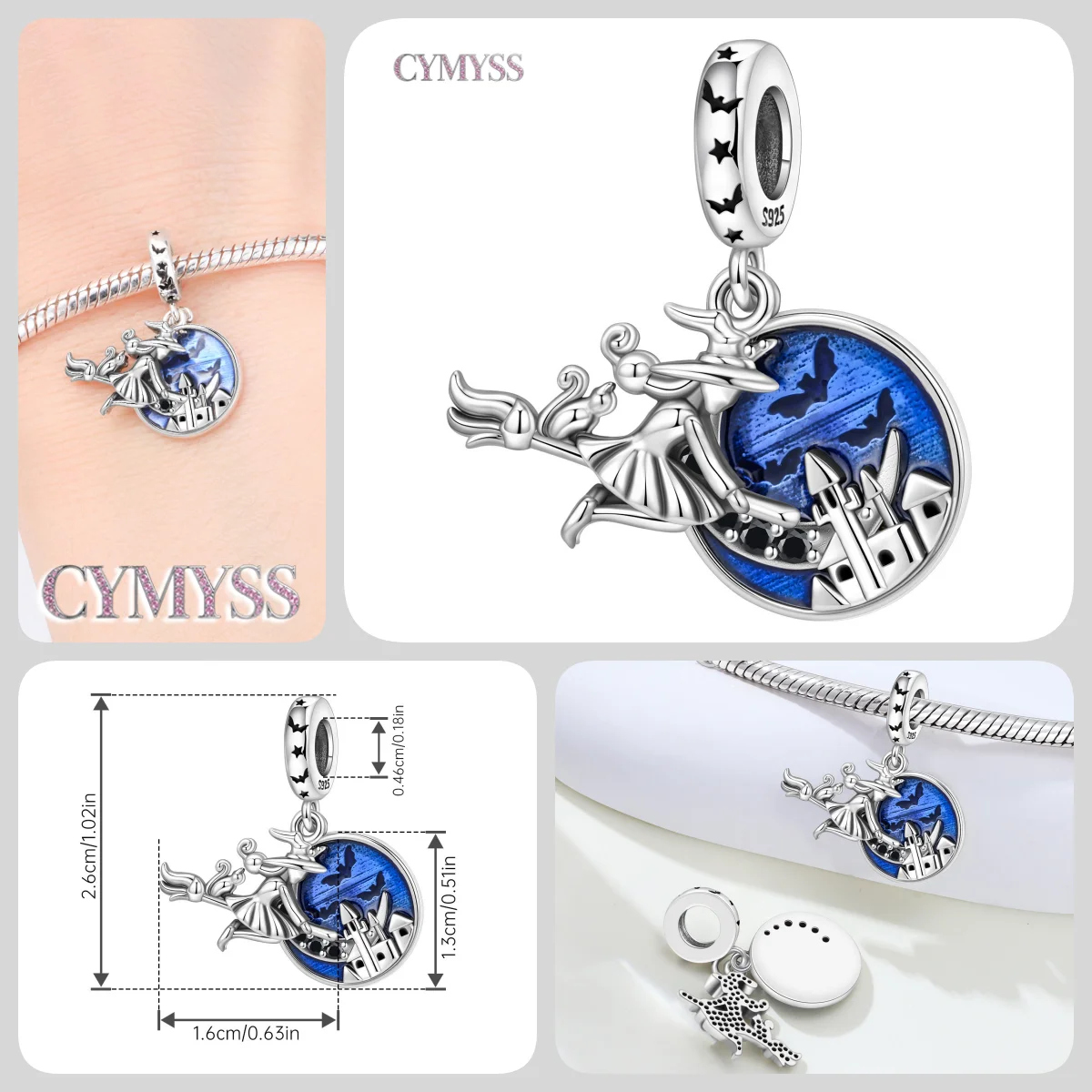 925 Sterling Silber Niedlicher Kuckucksuhr-Charm Kürbis-Perlen DIY Halloween Anhänger Schmuck Geschenke für Frauen & Mädchen Halloween-Party – Detail 12