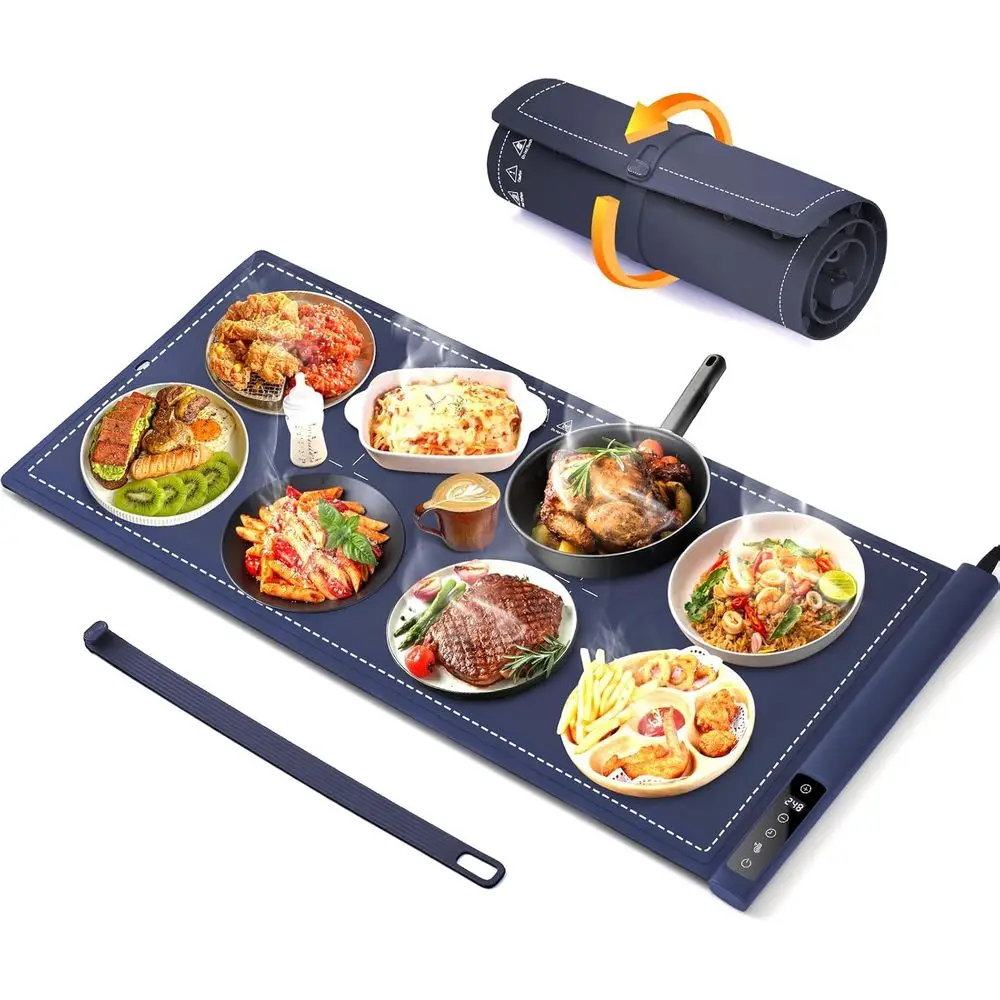 

Extra Large 36x16 Electric Food Warming Mat - 9 Temperature Settings & 6H Timer for Buffets & Holidays