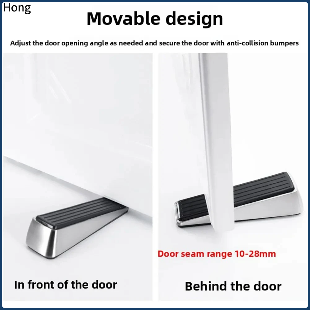 Zinc Alloy Door Stop Block Wedge Stop Door Stopper Home Offices Door Rear Retainer Impact Stopper Reusable Door Accessories