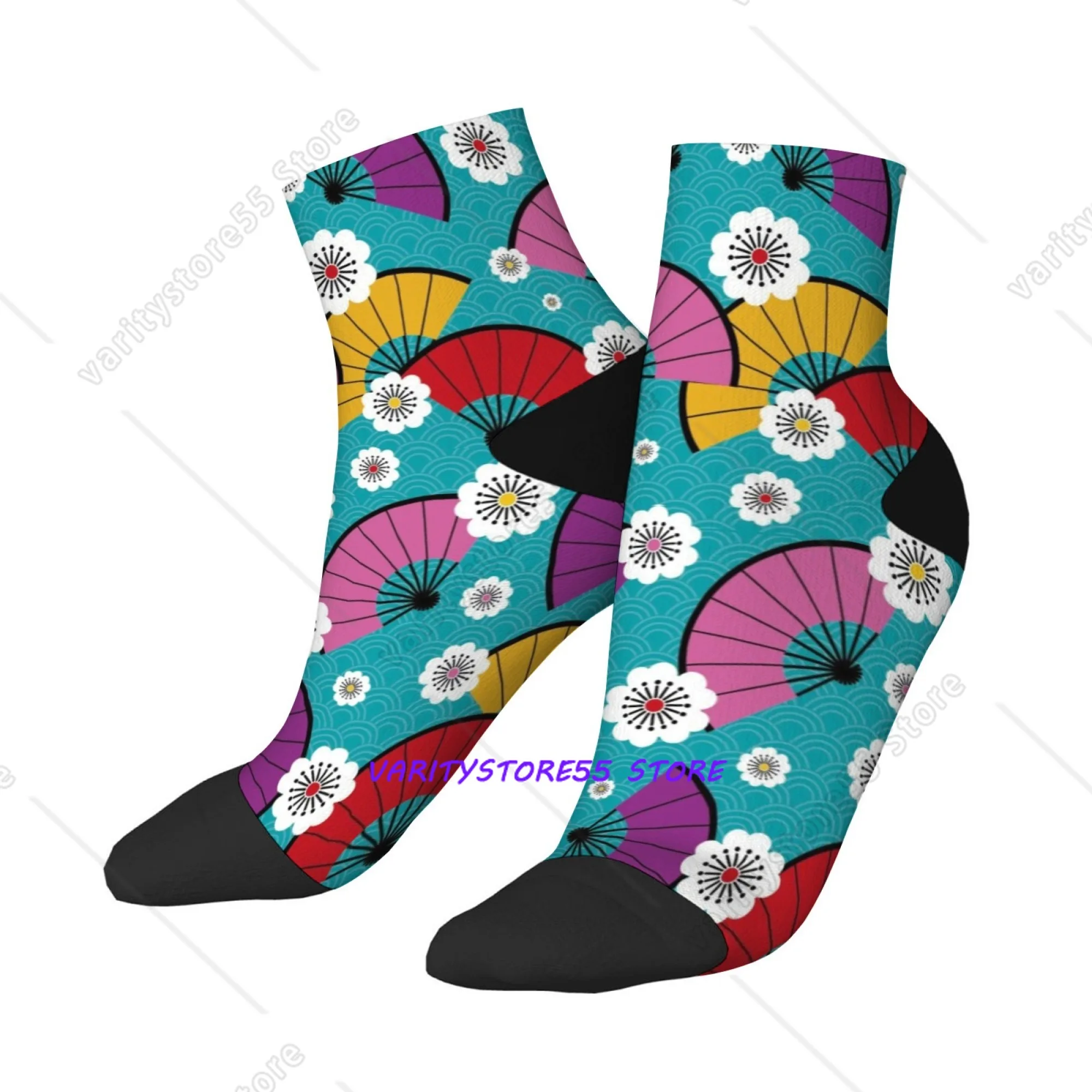 

Короткие носки в японском стиле с цветочным принтом, из смеси полиэстера, удобные повседневные носки для женщин и мужчин, мягкие, дышащие, легкие.