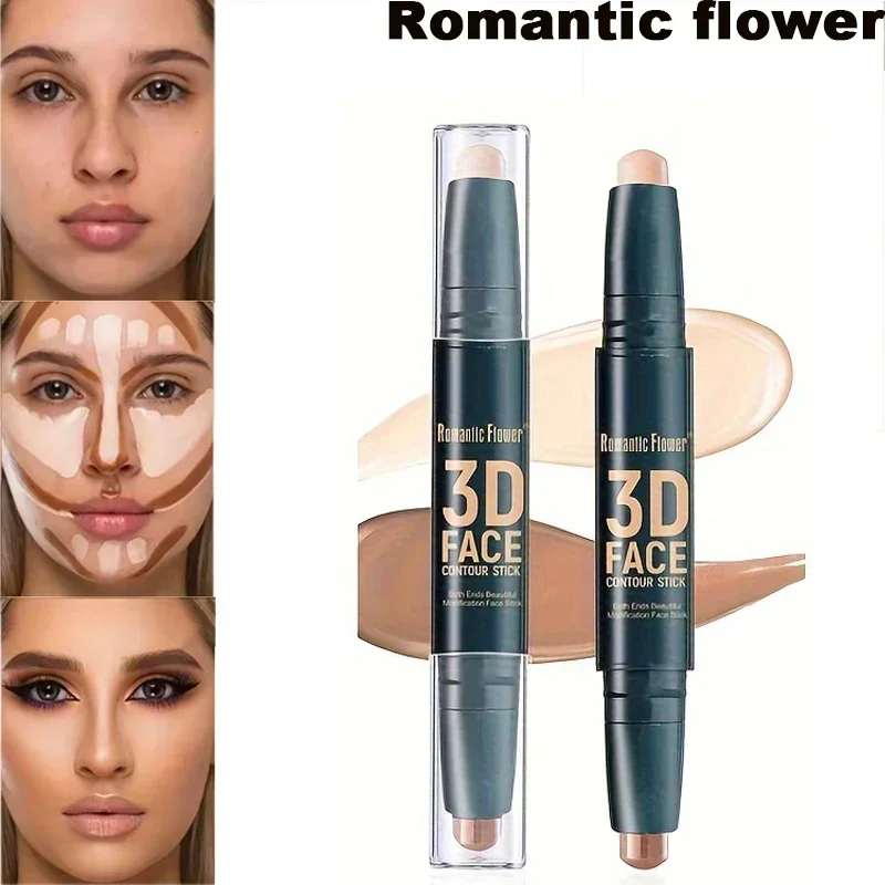 Corrector de ojos de doble punta, 2 colores, Corrector de Color, resaltador de contorno, bronceador facial, Base de maquillaje, crema