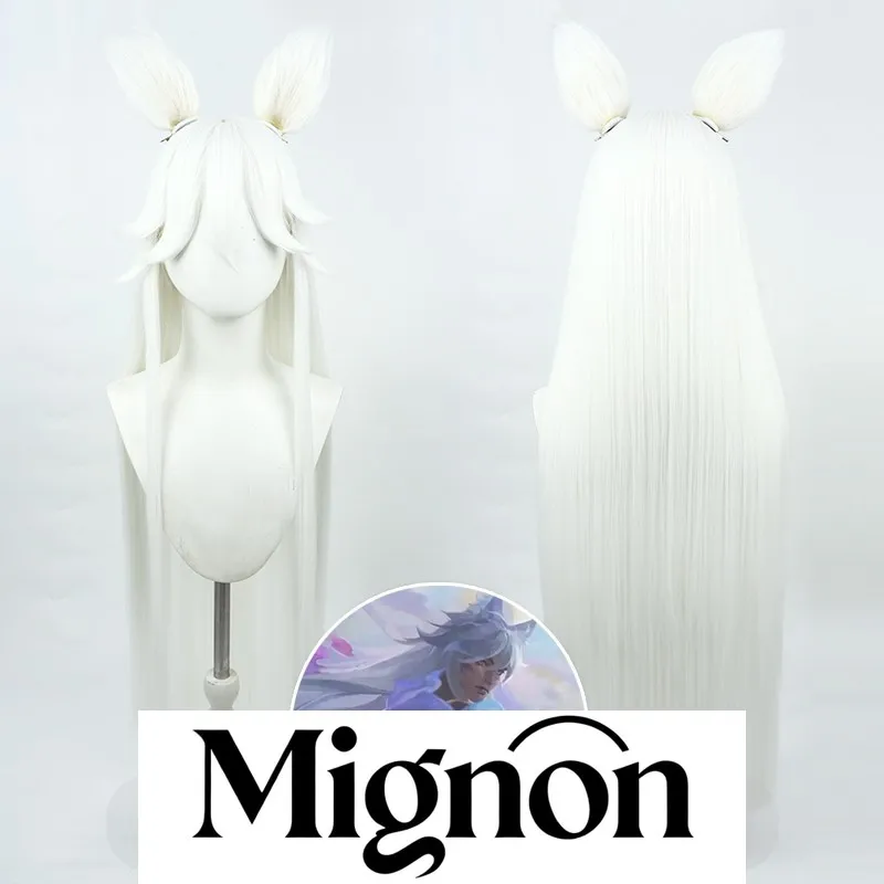 

Mignon Spirit Blossom Sett cosplay wig silver white long ponytail Halloween gift