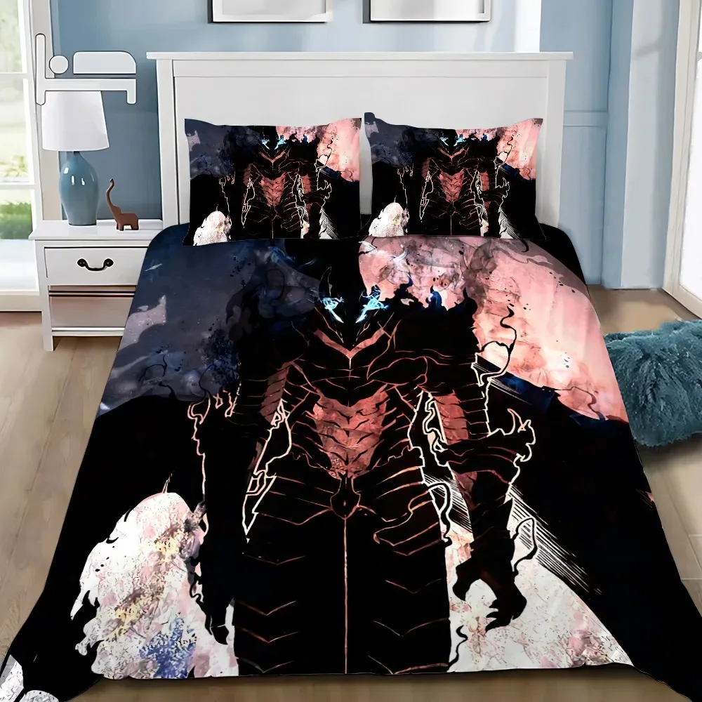 Anime Solo Leveling Bedding Set For Bedroom Soft Modern Bedspreads Comefortable Kids Duvet Cover Quilt Cover And Pillowcase