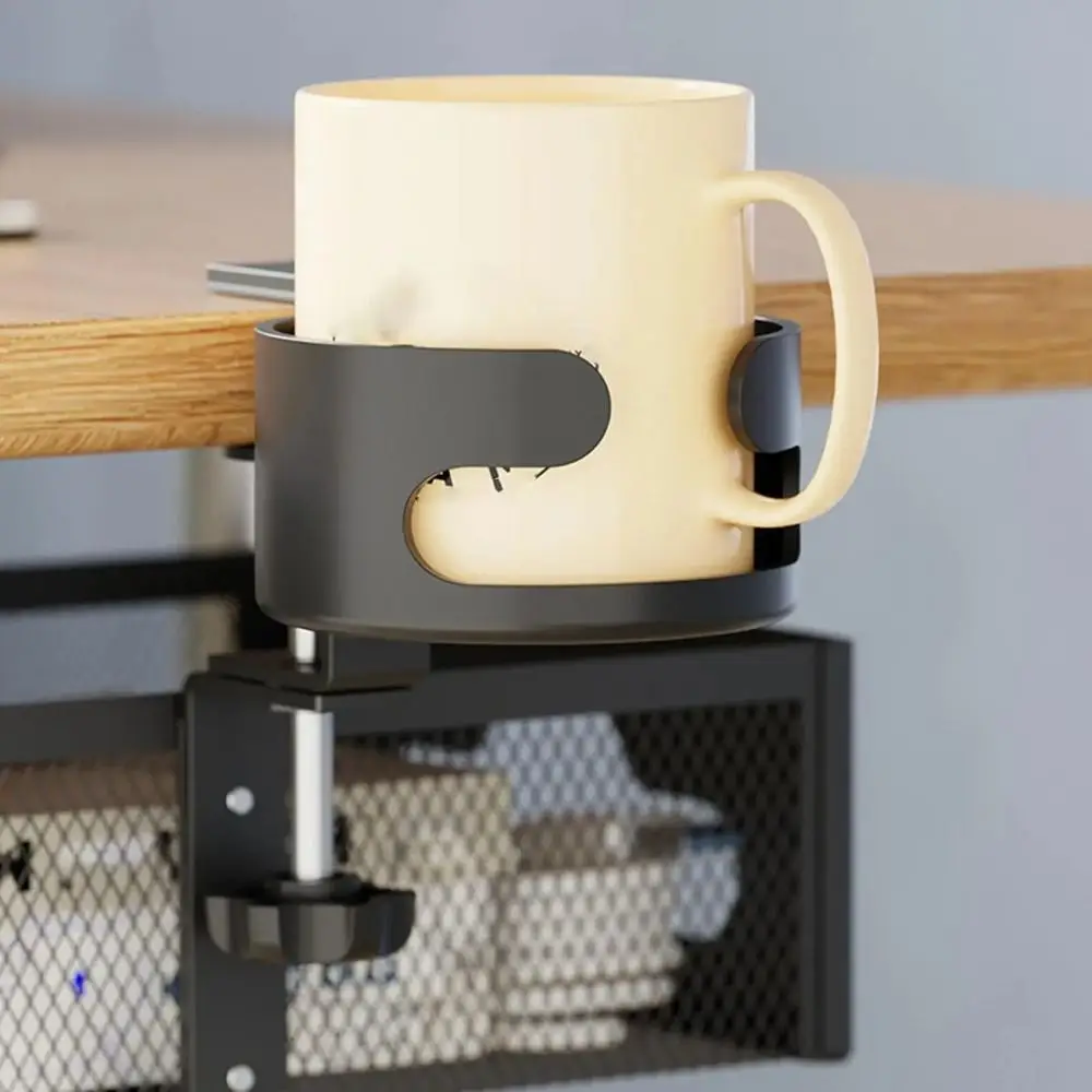 رف تخزين تحت المكتب يدور 360 درجة من الفولاذ الكربوني بدون حفر رف أدوات مكتبية لسطح المكتب سعة تحميل عالية ومتعددة الوظائف #3