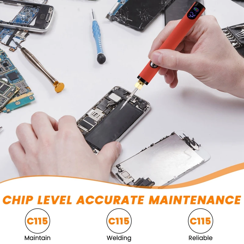 A19F-Compatible Soldering Station Handle C115 Soldering Iron Tips Replacement Tools Universal Soldering Table Iron Tips