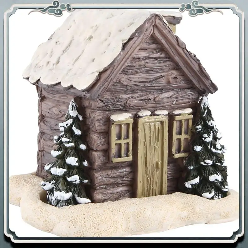 AC76-Log Cabina Bruciatore a cono di incenso invernale innevata, Bruciatore di incenso per cabina di Natale, Bruciatore di incenso per cabina di tronchi, Incenso per ambienti durevole