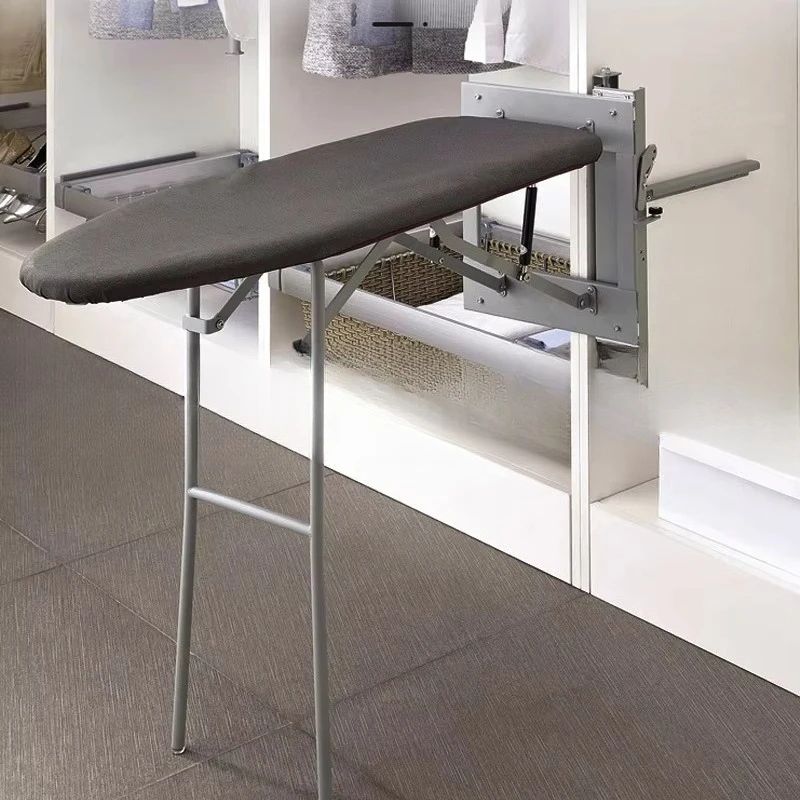 Cloakroom Hidden Folding Ironing Board · Push-pull Damping Electric Iron Rack for Household Wardrobe Interior Installation