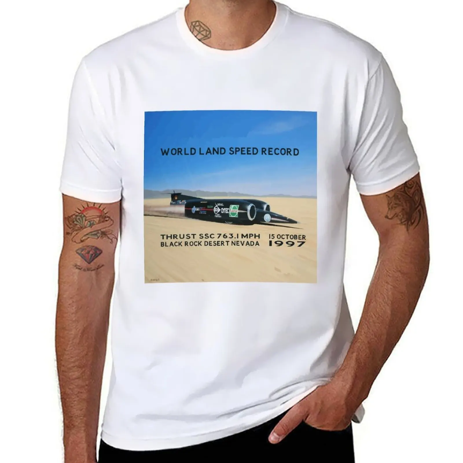 

Thrust SSC Land Speed Record 1997 T-Shirt t shirts cotton 100% man t shirt graphic T-Shirt