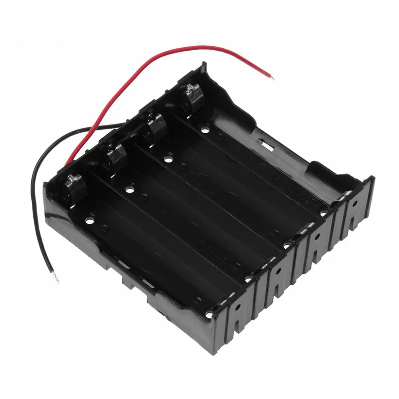 

18650 Battery Box Case 4 Slot Way DIY Batteries Clip Holder Container With 15CM Wire Lead For 18650 Battery Ues