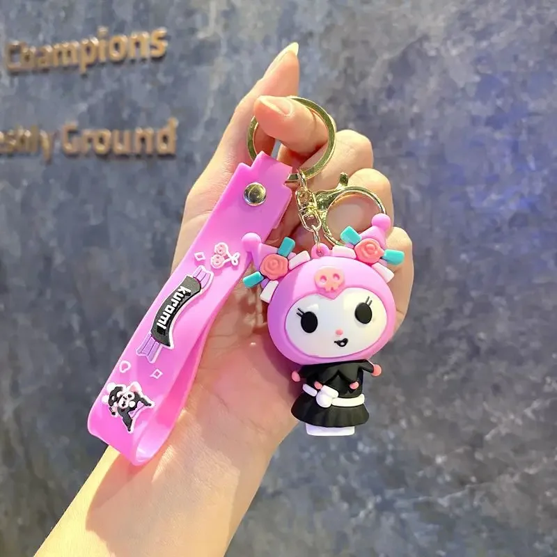 New Cute Sanrio Creative Little Devil Girl Kuromi Melody Hello Kitty Keychain Cartoon Key Ring Couple Bag Pendant Small Gift