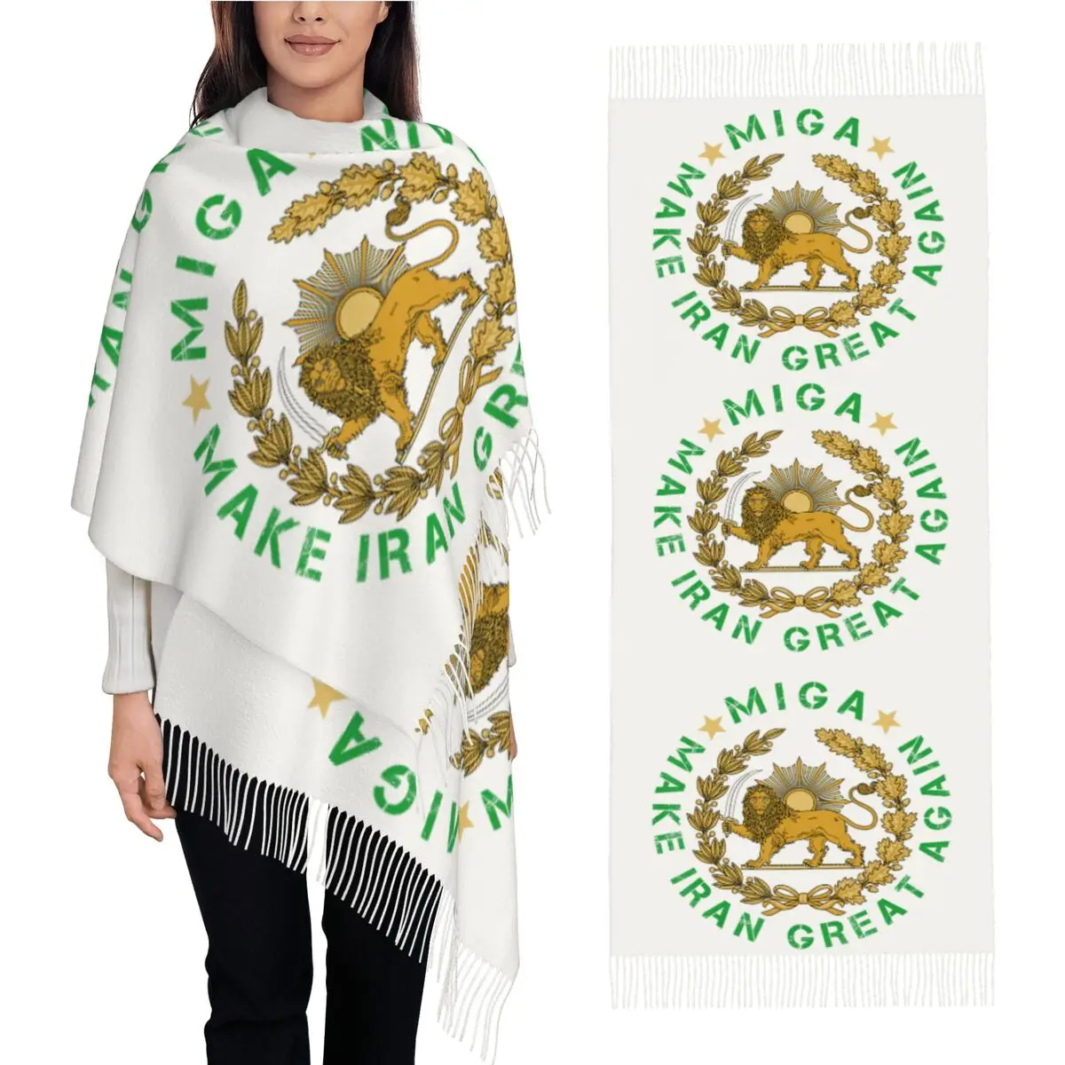 

Outdoor Scarf Winter MIGA Make Iran Great Again Shawls and Wrap New Design Bufanda Ladies Fashion Large Scarves