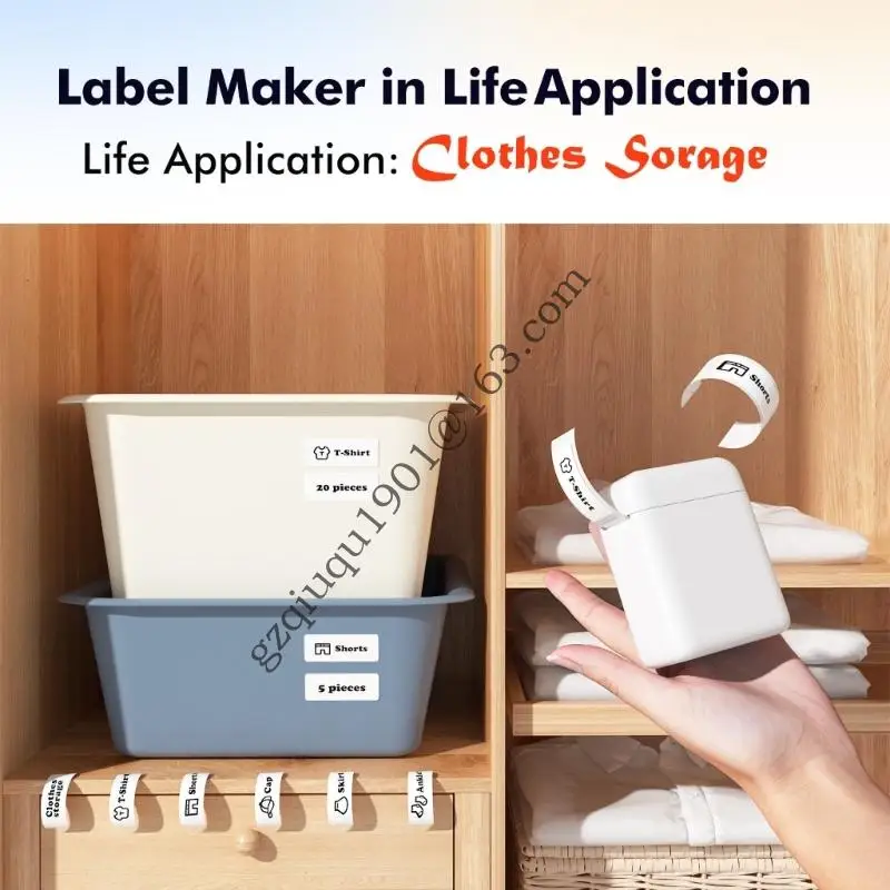 Portable Label Printer Label Maker Machine met tape voor het verzenden barcode Mailing en organisatie Taken .066A