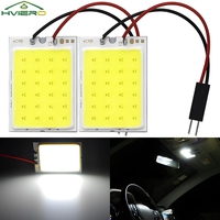 2Pcs White 24Smd Light Panel Auto Interior Reading Map Bulb Dome Lamp Car Festoon BA9S 3Adapter DC 12v Cob Signal Light