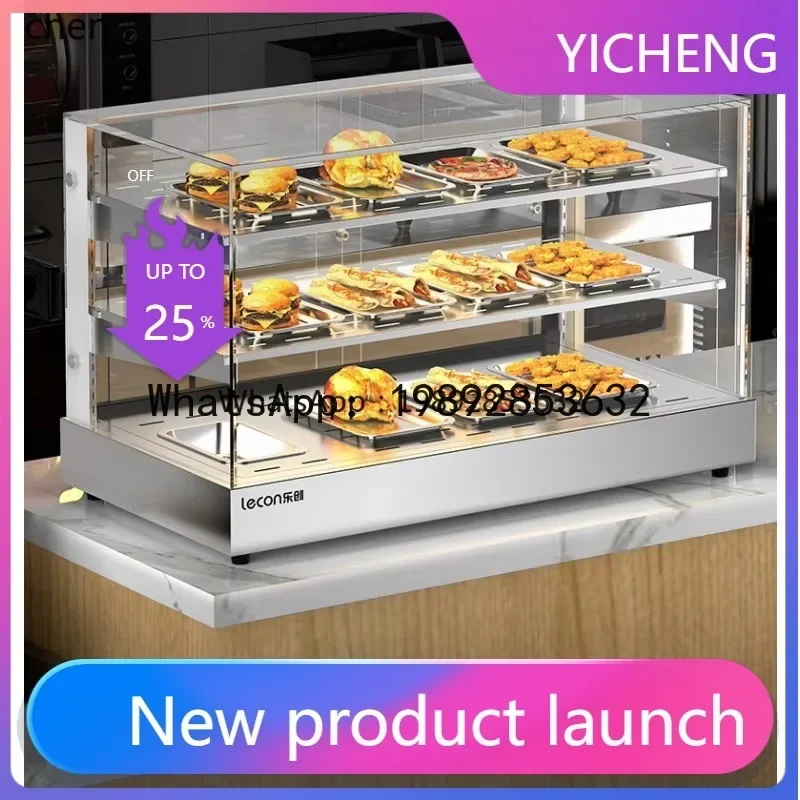 b2Insulation Cabinet Commercial Fried Chicken Burger Display Cabinet Deli Food Bread Egg Tart Small Heating Thermostat