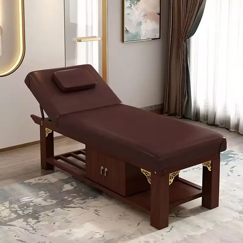 Portable Modern Adjustable Wood Frames Table Body Spa Facial Beauty Salon Massage Bed