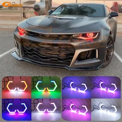 For Chevrolet Camaro ZL1 SS RS 2016 2017 2018 Multi Color RGB Led Angel Eyes Hex Halo Rings Dynamic Sequential Turn Signal Light