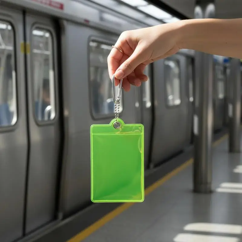 PVC Transparent ID Badge Holder With Keychain Water Resistant Card Case for Company Employees Easy Carry AccessoryHotsale