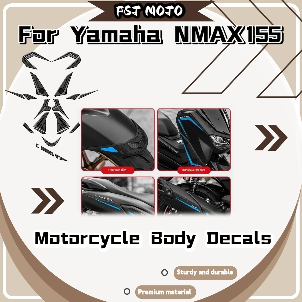 For Yamaha NMAX155 Full Set Rubber Anti‑Collision Sticker Shock‑Damping Body & Tank Protective Decal Scooter Mod Accessories