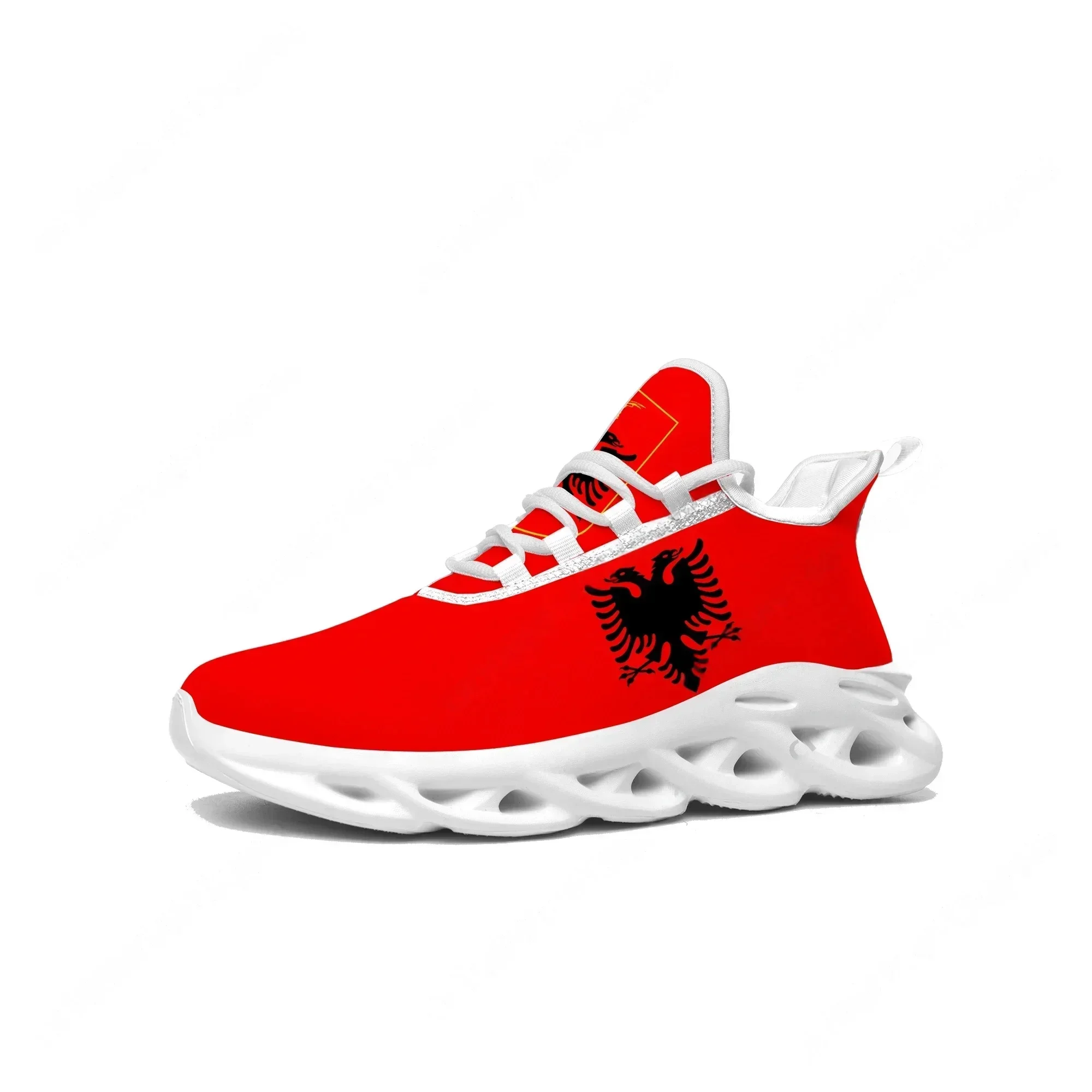 

Albanian Flag Flats Sneakers Mens Womens Albania Pop Sports Running High Quality Sneaker Lace Up Mesh Footwear Tailor-made Shoe