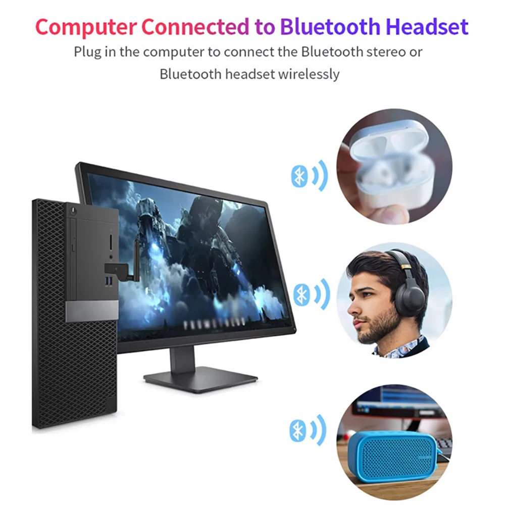 Bluetooth 5.4オーディオトランスミッター APT-X HD LL 低遅延 ワイヤレスアダプター 3.5mm外部アンテナ ヘッドセット PC ノートパソコン スピーカー用