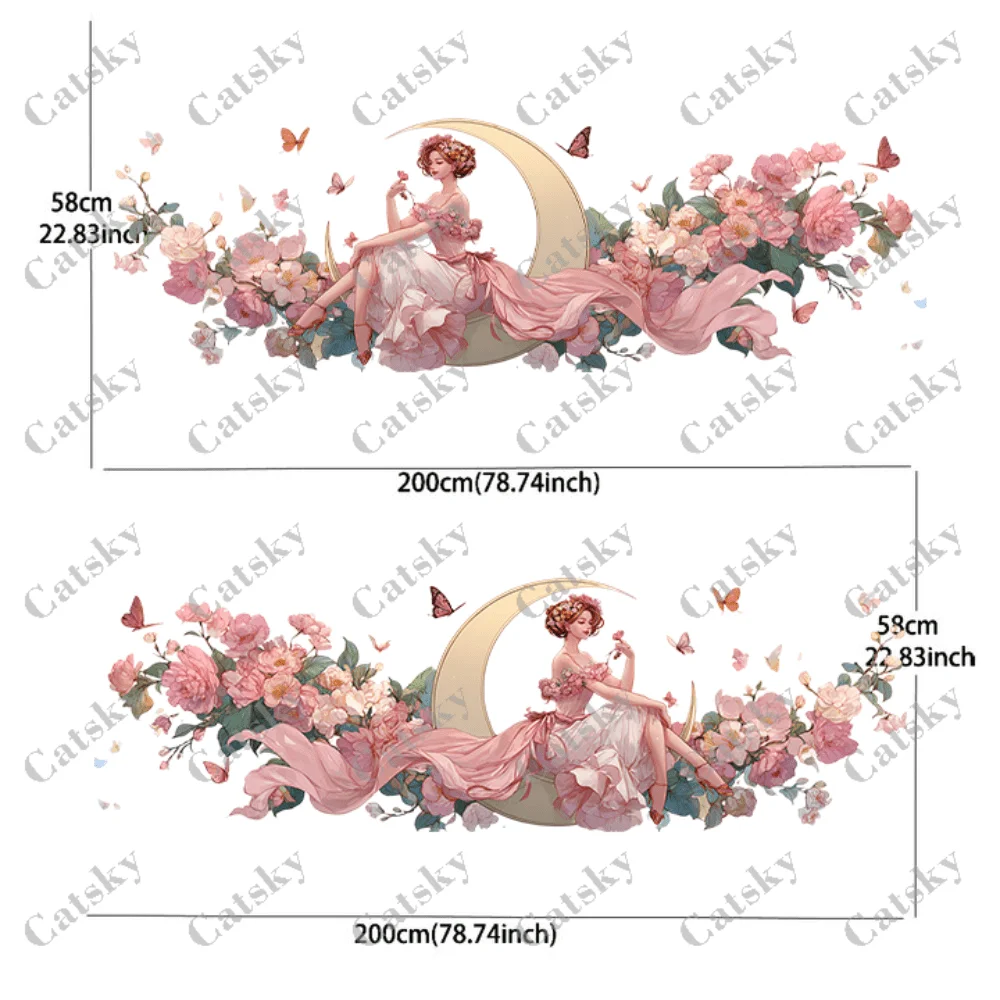 Fantasy pink floral and beauty Car Side Wraps, Self-Adhesive PVC Waterproof & Scratch-Resistant Stickers, Car Accessory Gift