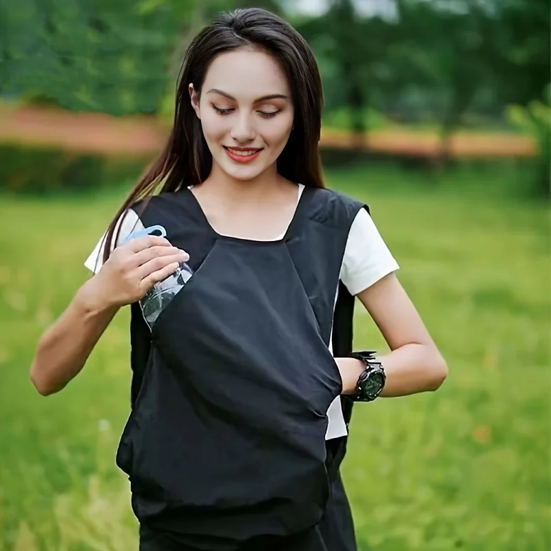 

Retro American Style Sleeveless Vest, Multi-Pocket Nylon Vest for Women, Outdoor & Casual Wear