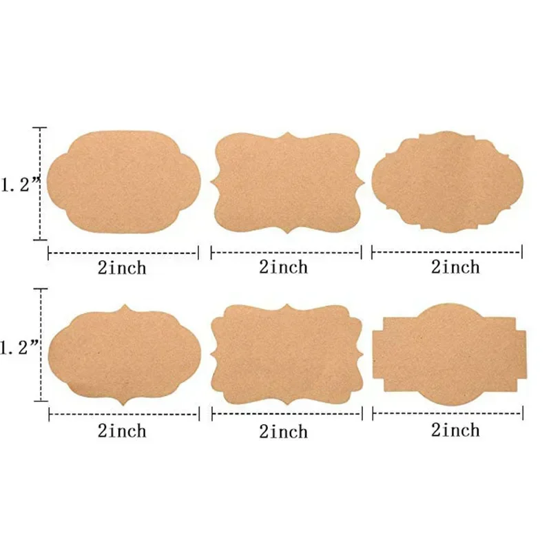 300Pcs 크래프트 스티커 필기 편의 스티커 주방 항아리 병 주최자 레이블 DIY 선물 태그 케이크 베이킹 씰링 태그