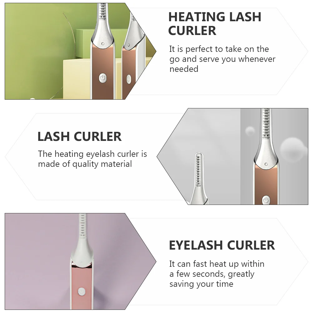 

Electric Heating Eyelash Curler Quick Heating Portable Lash Curler Makeup Tool Suitable for Women Travel Easy Use