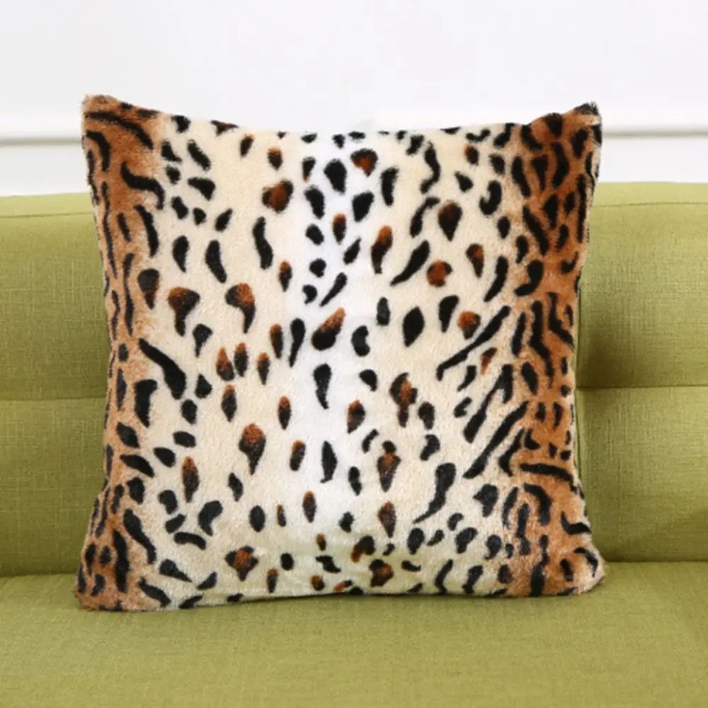 

2Pcs Home Textile 43x43cm Throw Pillow Cover Dacron Tiger Prints Cushion Cover Rectangular Creative Pillow Case Adult