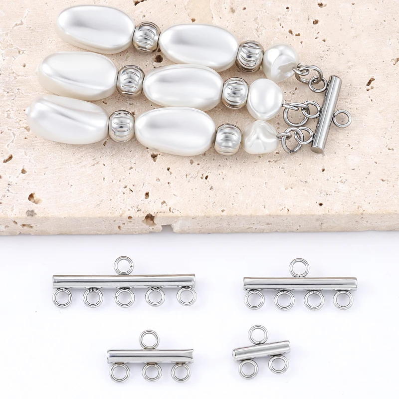 Ожерелье из нержавеющей стали, браслет, многослойные застежки, кулон, соединитель, устойчивый к выцветанию, разъемы «сделай сам», для изготовления ювелирных изделий, принадлежности