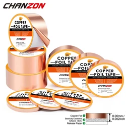 Copper Foil Tape Conductive Strip Adhesive Double Sided For Guitar EMI Shielding Stained Glass Slug Deterrent 5mm 6mm 10mm 25mm